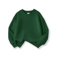 thumbnail image 2 of PMVFHDE Chandail à Manches Longues pour Filles, Col Rond Décontracté, Côtelé, Coupe Ample, Vert Foncé, 12-13 Ans, 2 of 3