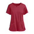 thumbnail image 1 of RKSTN Women's Short Sleeve V-Neck Pocket Care Workers Tops, 1 of 4
