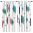 thumbnail image 1 of Colorful Geometric Retro Rod Pocket Curtains Window Treatment Set, Middle Century Modern Blackout Curtains 2 Panels Set for Living Room/Bedroom, Dust-Proof Easy to Clean Window Shades-W42xL63in, 1 of 5
