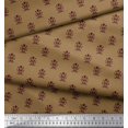 thumbnail image 2 of Soimoi Polyester Crepe Fabric Leaves & Floral Block Printed Craft Fabric by The Yard 52 Inch Wide, 2 of 3