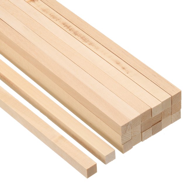 Unique Bargains 3/8 Inch Dowel Rods Wood Sticks 8 Inch Long Square Wooden Dowels 20 Pcs