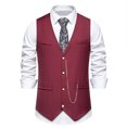 thumbnail image 2 of Qertyioot Independence Day Men Solid Fashion Retro Have Pockets Button V-neck Tanks Tops Blouse, 2 of 9