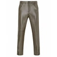 thumbnail image 1 of Lovzfmll Men's Metallic Sheen Straight-Leg Pants with Check Pattern, Perfect for Stage Performances and Night Outings Gold, L, 1 of 3