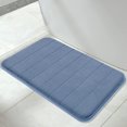 thumbnail image 1 of ORUYROP Memory Foam Bath Mat Large Size, 31.5 x 19.8 Inches,Soft and Comfortable, Super Water Absorption, Non-Slip, Thick, Machine Wash, Easier to Dry for Bathroom Floor Rug, Denim Blue, 1 of 7