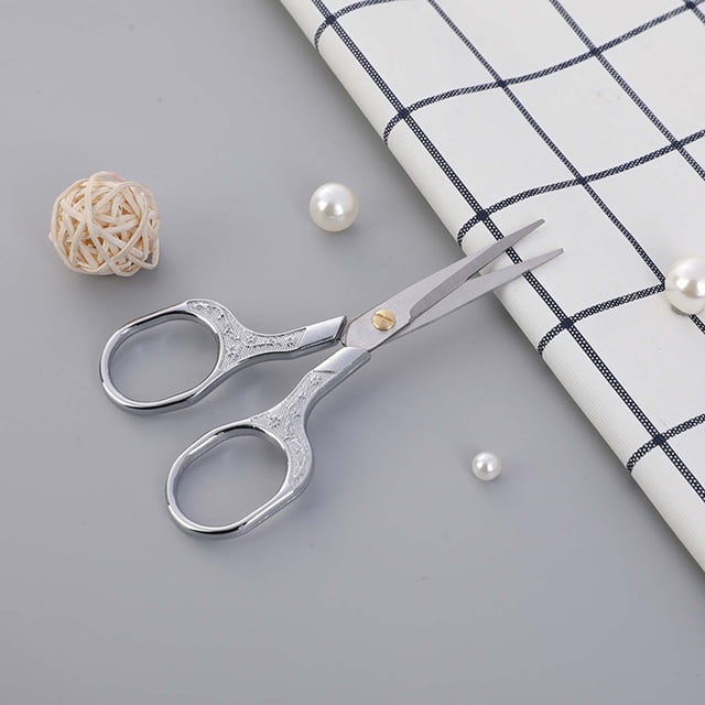 Birdeem Scissors for Office,Stainless Steel Scissors,Vintage Stainless Steel Electroplated Scissors Retro Carved Scissors Stitch Thread Ends Home Scissors Office Scissors