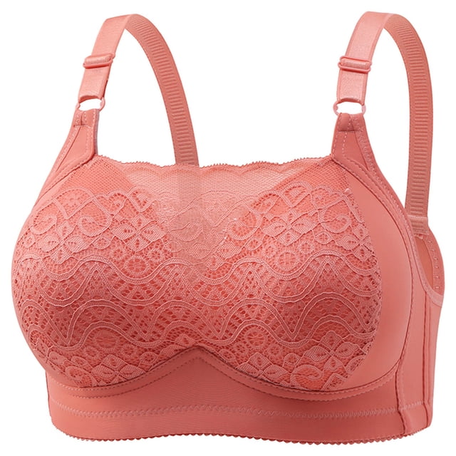 JMYHOAM Woman's Embroidered Glossy Comfortable Breathable Underwear Bra Bras No Rims with Support and Lift Everyday Bras