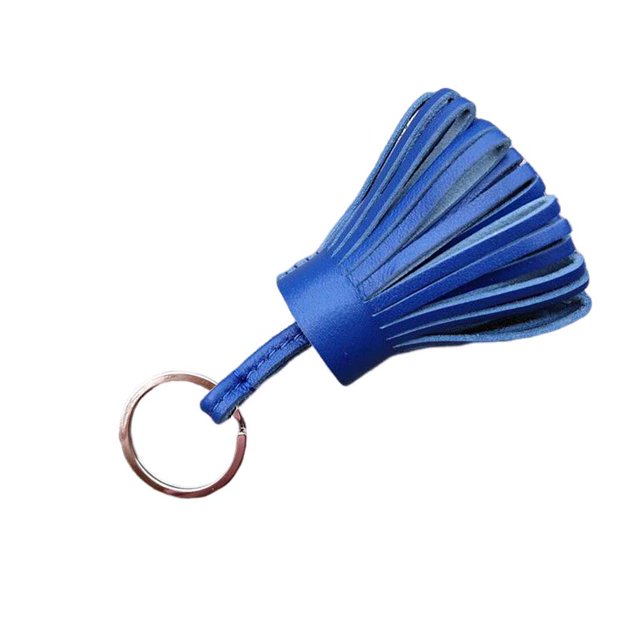 VONKY Keychain Decorative Keyring Leather Pendant Tassel Handmade Handicraft Key Chain Hanging Decoration Holder Purse Wallet Dark Blue