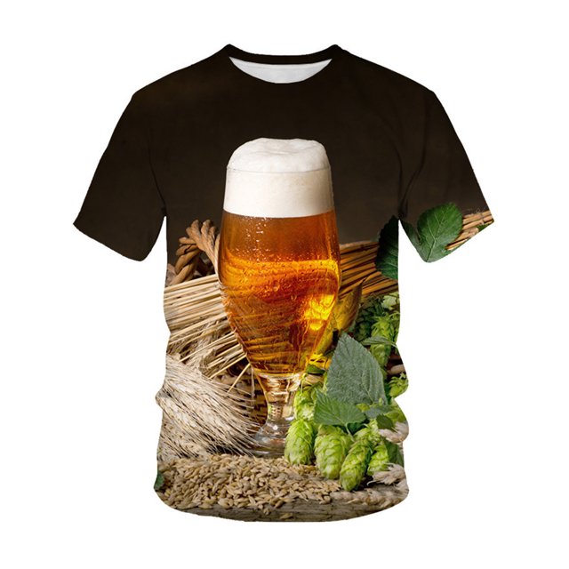 Tenmix Chemises Imprimées 3D pour Hommes Hauts d'Été Réguliers T-Shirt Graphique de Vacances Manches Courtes Style-C TP