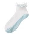 thumbnail image 2 of Women Casual Cute Solid Floral Mesh Splice Breathable Short Socks, 2 of 3