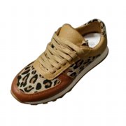 LOVZFMLL Sneakers for Women Trendy Comfortable Lace-Up Shoes Fashion Non-Slip Casual Gym Running Walking Flat Shoes Brown 9