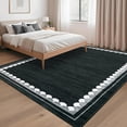 thumbnail image 2 of Washable Area Rug 9x12ft – Soft Non-Slip Low Pile Carpet with Modern Border Design, Solid Black – Large Rug for Living Room, Bedroom and Dining Room, 2 of 7