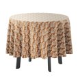 thumbnail image 1 of Vargottam Indoor/OutdoorRoundTablecloth 58 InchRoundTablecloth Waterproof PatioTableCloths,Spring/SummerTableCovers For Backyard CircularTable/Bbqs/Picnic -Light Brown, 1 of 8