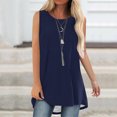 thumbnail image 2 of Timegard Womens Long Tank Tops Round Neck Sleeveless Solid Color Casual Loose Top Basic Tshirts Blouse, 2 of 6