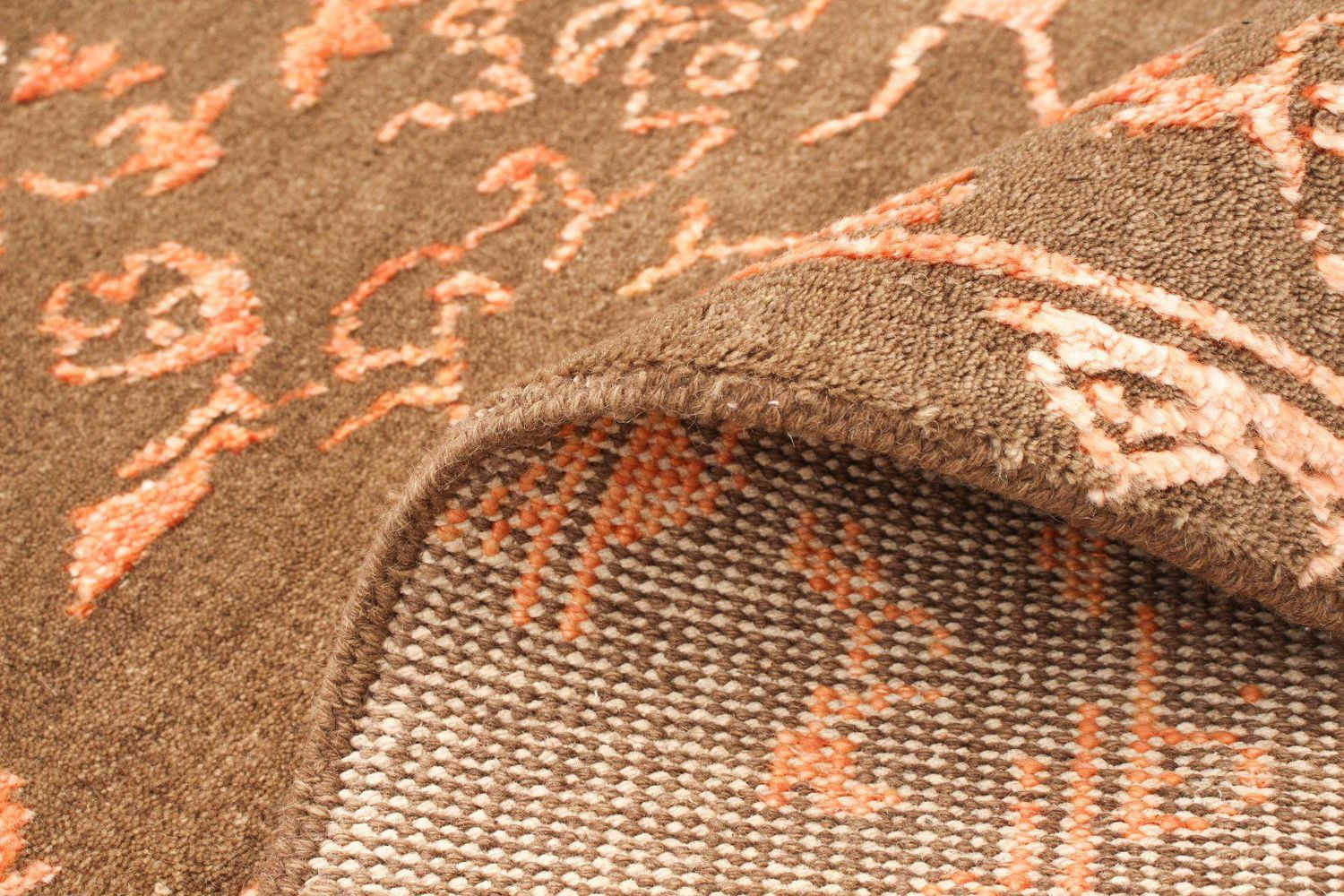 ECARPETGALLERY Tapis Noué à la Main pour Salon, Salle à Manger et Chambre à Coucher Contemporain Collection La Seda 5'5" x 7'10" en Brun