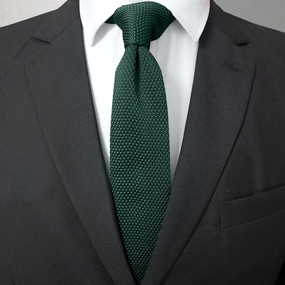 Men's Casual Knit Tie Slim Solid Color Necktie for Wedding Event Stylish Business Accessories