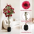 thumbnail image 3 of Arbre de Roses Rouges Artificielles de 1,5 m – Fleurs en Soie Réalistes, Feuillage Vert Luxuriant, Tronc en Plastique Durable – Plante Décorative Factice à Faible Entretien pour Salon, Chambre, Entrée Ou Extérieur Couvert, 3 of 8