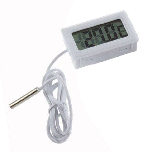 ZheElen Digital Aquarium LCD Thermometer Black Temperature Monitor With External Probe for Fish Tank Water
