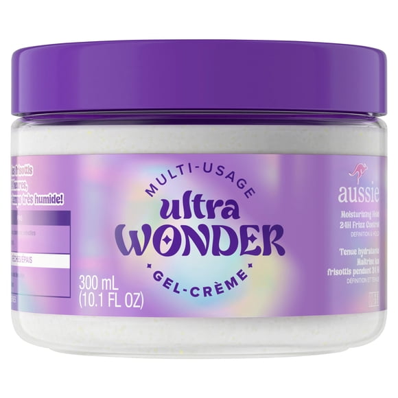 Aussie Ultra Wonder Gel Crème All-in-1 Moisturizing Hold Styler, Gel + Cream, for All Hair Types and Curls