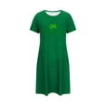 thumbnail image 3 of Pyjama de la Saint-Patrick pour Femmes, Nuisette à Manches Courtes Coupe Ample, Robe de Détente Décontractée Grande Taille avec Encolure Ronde, Chemise de Nuit Douce et Respirante pour la Détente à la Maison, 3 of 5
