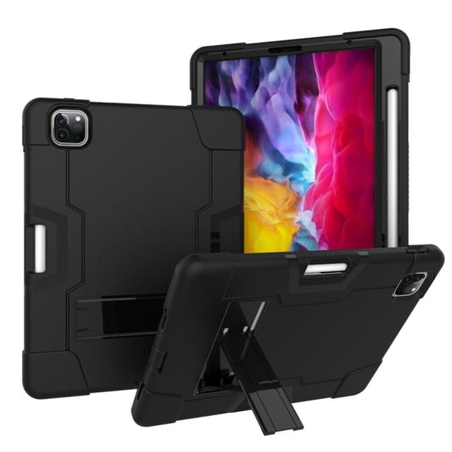 Mignova for iPad Pro 11 2020 Case,Hybrid Heavy Duty Three Layer Full-Body Shockproof Armor Defender Rugged Protective Case Cover with Stand for Apple iPad Pro 11 Inch Case 2020/2018(Black/Black)