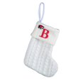 thumbnail image 2 of Fridja 8 Inch Mini Initial Christmas Stocking Monogram Embroidered Christmas Stocking White Knitted Small Christmas Stocking Decorations for Fireplace Mantle Christmas Wall, 2 of 5