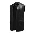 thumbnail image 4 of Faux Leather Vest For Women Long Lapel Sleeveless Drape Open Front PU Cardigan, 4 of 6
