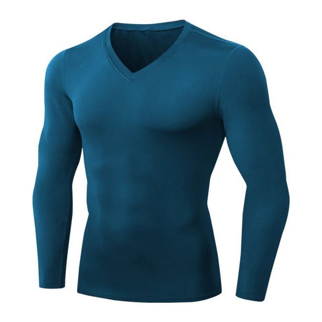 T-shirt à Manches Longues de Course Athlétique de Compression pour Hommes
