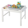 thumbnail image 1 of Costway Table de Jeu Multi-Activités pour Enfants Bureau en Bois pour Blocs de Construction avec Rangement Rouleau de Papier, 1 of 10