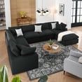 thumbnail image 1 of Modway Commix 7-Piece Down Filled Overstuffed Sectional Sofa in Black, 1 of 10