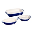 thumbnail image 1 of STAUB Ceramique Ensemble de Plats de Cuisson Mélangés Bleu Foncé 3 Pcs, 1 of 6