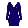thumbnail image 4 of Ketyyh-chn99 Robes de Cocktail pour Femmes 2024 Robe de Mariée Longue Robe de Soirée Dos Nu Col en V Élégante Robe de Cocktail pour Fête Bleu,G, 4 of 4
