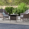 thumbnail image 3 of Patiojoy Table d'Extérieur en Osier Table Basse en Rotin avec Trou pour Parasol Insert Plateau PE et Cadre en Métal Robuste, 3 of 9