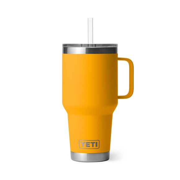 YETI Rambler 35 oz Tumbler with Handle and Straw Lid, Travel Mug Water Tumbler, Vacuum Insulated Cup with Handle, Stainless Steel, Beekeeper