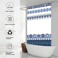 thumbnail image 4 of Rideau de Douche Tribal de Ferme Extra Long 72"x84 Pouces Bleu et Blanc avec Crochets en Plastique, Lavable à la Machine, Imperméable, Tissu Polyester, Rideau de Salle de Bain Moderne Boho pour Déco de Salle de Bain, 4 of 5