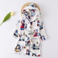 thumbnail image 2 of SGMVNU Ensemble de Pyjama pour Garçons Pyjama pour Garçons Pyjama pour Enfants à Manches Longues Débarbouillette Dessin Animé à Capuche avec Poches Peignoir Chaud Tenue d'Intérieur Peignoir (Taille 12-18 Mois, Blanc), 2 of 3