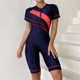 thumbnail image 1 of cllios One Piece Swimsuit Women Rash Guard Swimwear Tummy Control Zipper Surfing Short Sleeve Athletic Bathing Suits, 1 of 6