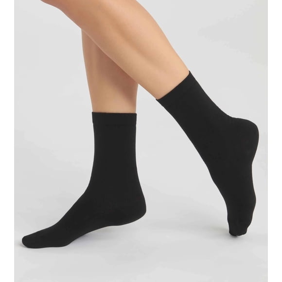 Pack of 2 pairs of black women's socks in organic cotton Dim Good