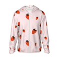 thumbnail image 1 of Lsque Chemise à Manches Longues Légère Protection Solaire Motif Fraise UPF 50+ pour Hommes et Femmes, Chandail à Capuchon Performance -Grand, 1 of 7