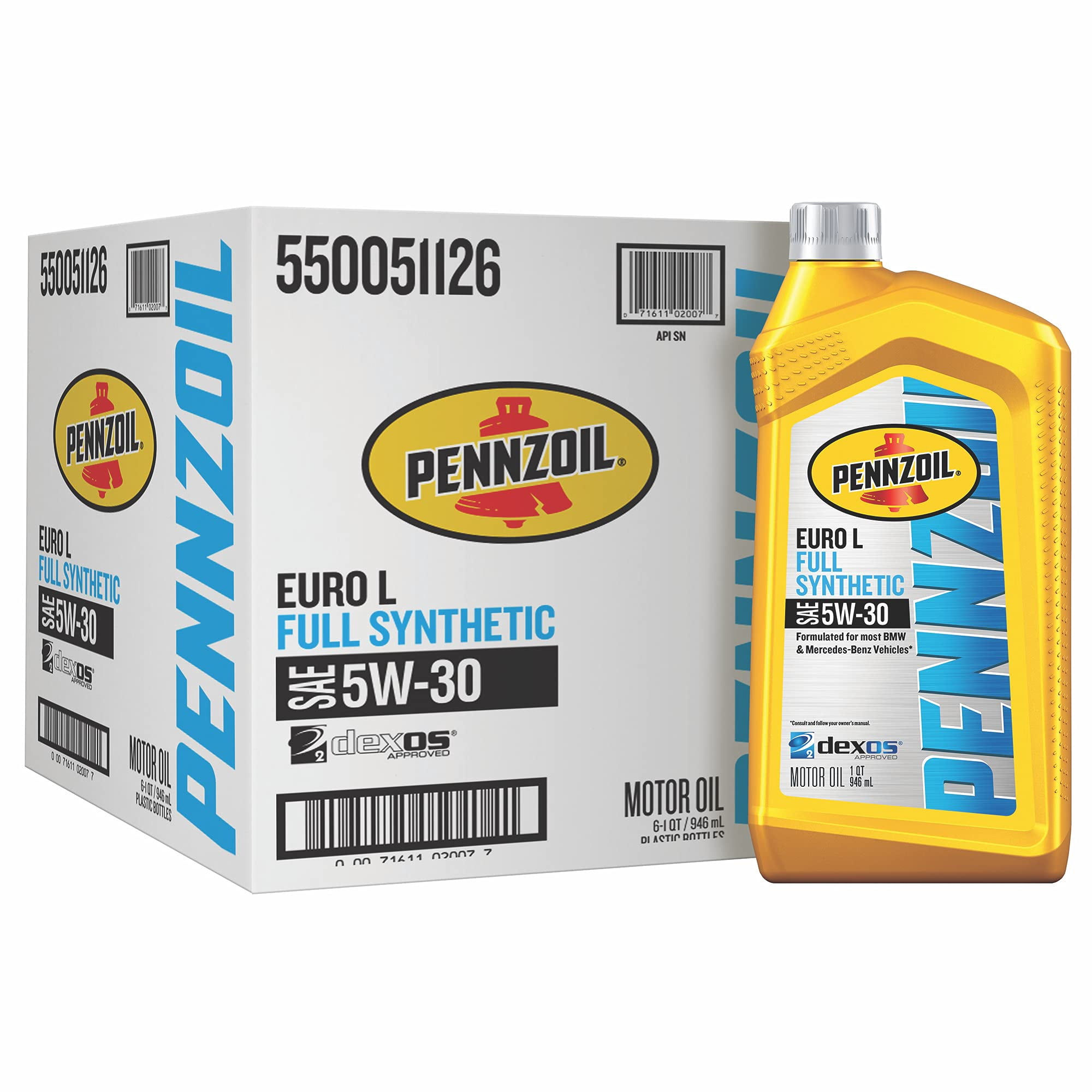 Pennzoil Platinum Euro L Full Synthetic 5W-30 Motor Oil (1-Quart, Case of 6)