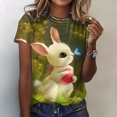 thumbnail image 1 of EGNMCR Easter Chemises pour Femmes Chemises Easter Imprimé Femmes T-shirt Décontracté Easter Imprimé Col Rond Manches Courtes Chandail Blouse Hauts T-shirt pour Femmes, 1 of 5