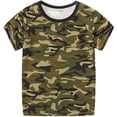 thumbnail image 1 of PMVFHDE T-Shirt Camouflage à Manches Courtes pour Garçons et Filles avec Imprimé Graphique, Col Rond Haut Décontracté pour Enfants Design Unisexe Séchage Rapide Vert, 5-6 Ans, 1 of 4