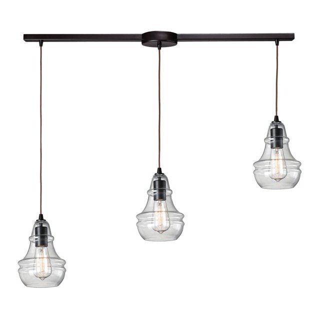 Elk Lighting Menlow Park 3 Light Pendant in Oil Rubbed Bronze