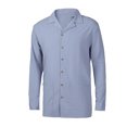 thumbnail image 3 of Kmbangi Men Long Sleeve Shirts Solid Color Loose Casual Button down Tops with Pockets Spring Clothes for Beach Streetwear, 3 of 8