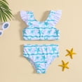thumbnail image 2 of Kid Girl Swimsuit 2 Piece Tankini Set Swimwear Hawaiian Ruffle Bathing Suits for Girls 4-5 Years, 2 of 6