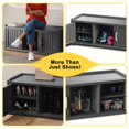 thumbnail image 2 of FICARTS Banc de Rangement Moderne pour Chaussures et Chapeaux, Armoire, Étanche, 2 Portes, Tablettes Ajustables, Noir, 2 of 7
