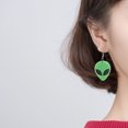 thumbnail image 2 of CIMAXIC Creative Novel Earrings Exaggerated Alien Acrylic Ear Drop Personalized Ear Dangle (Green),2.24"X1.14"X0.2", 2 of 4