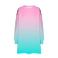 thumbnail image 4 of RXIRUCGD Womens Oversized Crewneck Sweatshirt Printed Long Sleeve Tunic Tops, Pink, Size: M, 4 of 5