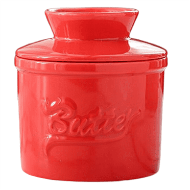 Glossy Finish Bell Crock Handmade Keep Fresh Butter Keeper with Lid Thicken Ceramic Butter Dish Home