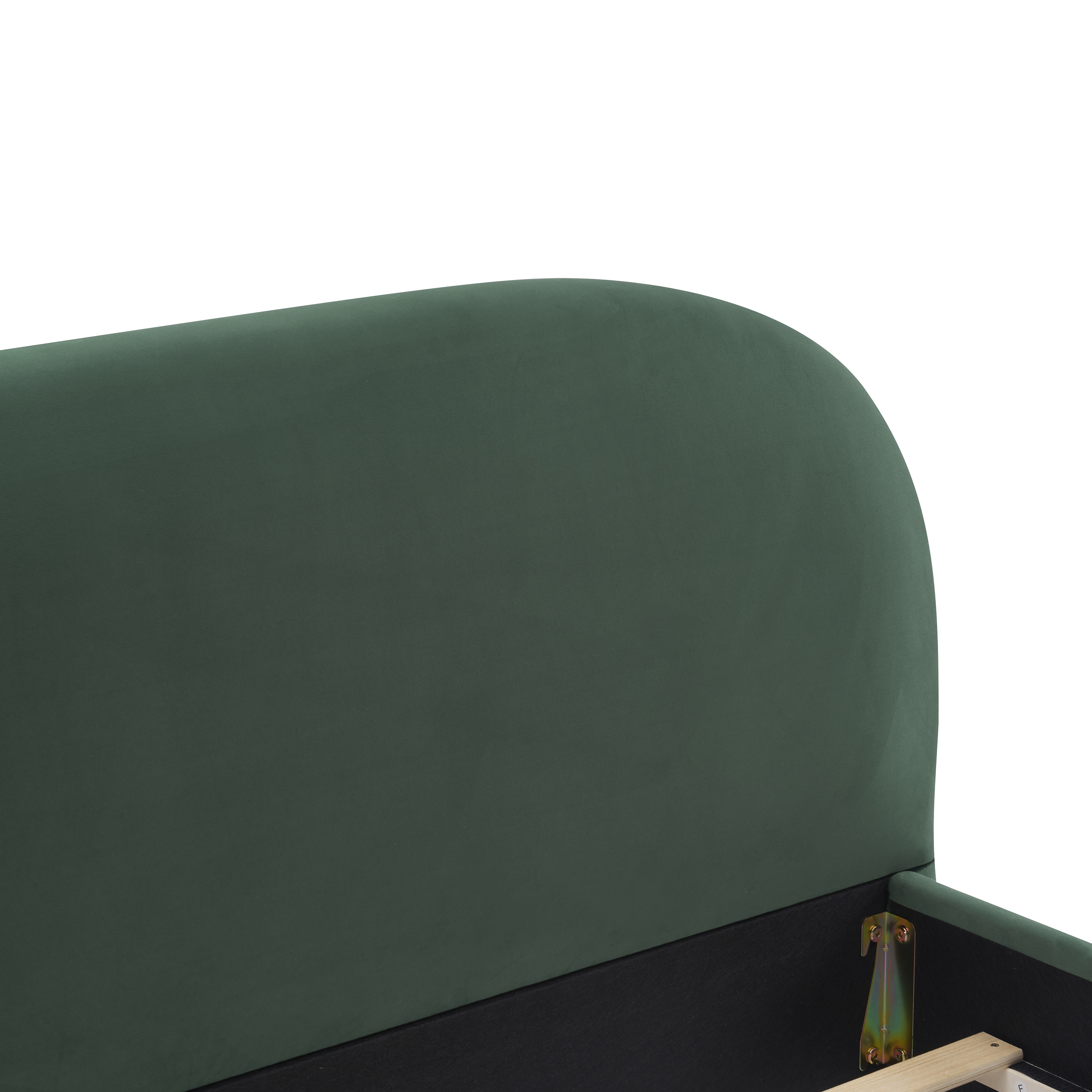Noble House Lit rembourré Style King Cream, tête de lit en tissu texturé courbé avec structure solide, vert foncé