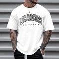thumbnail image 4 of T-Shirt à Manches Courtes à Manches Raglan pour Hommes avec Imprimé Lettre - Col Rond, Tendance Mode, Parfait pour les Occasions Quotidiennes et Décontractées, 4 of 4